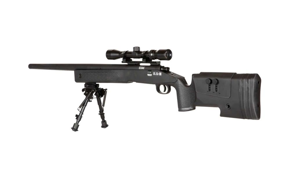 Cel mai performat Sniper Airsoft S02 cu Luneta + bipod + adaptor RIS