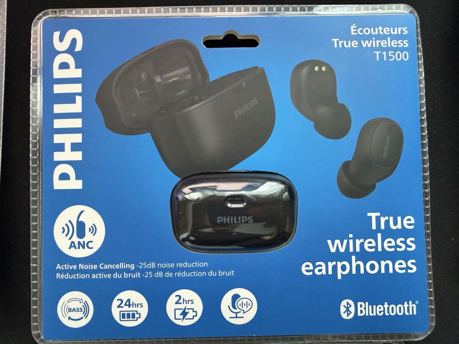OKAZIE - Pachet [4 + 2 GRATIS] Casti Wireless ORIGINALE PHILIPS cu Anulare Zgomot, Extra BASS, Mod Transparenta  Premium CADOU Ideal