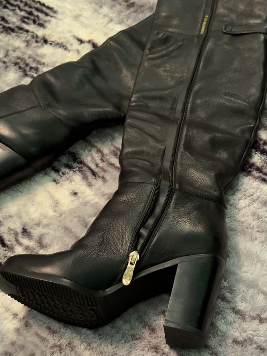 Ботфорты, кожа, мех натуральные, 38 размер, б.у, в идеальном состоянии