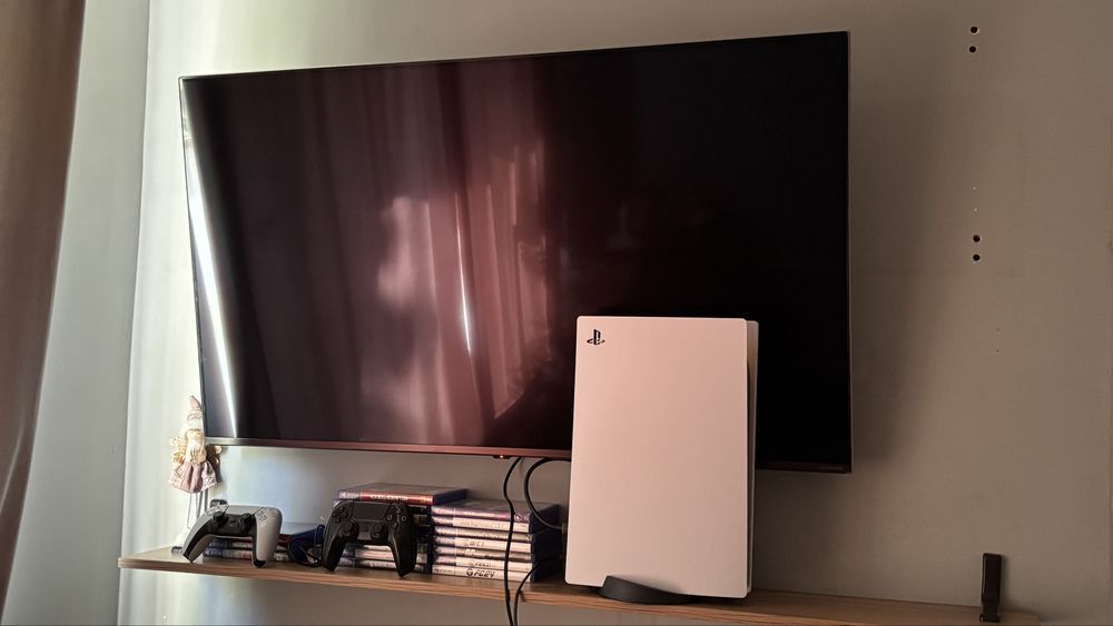 PS5+2 джойстика+Игровой телевизор+18 игр.