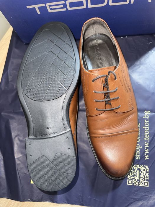 Мъжки официални обувки Teodor естествена кожа