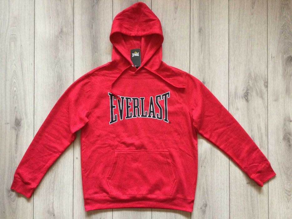 НОВ оригинален червен памучен суичър блуза EVERLAST размер L от САЩ