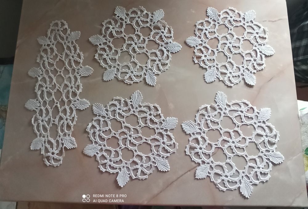 Set crosetata din macrame 5 buc.in conditii bune