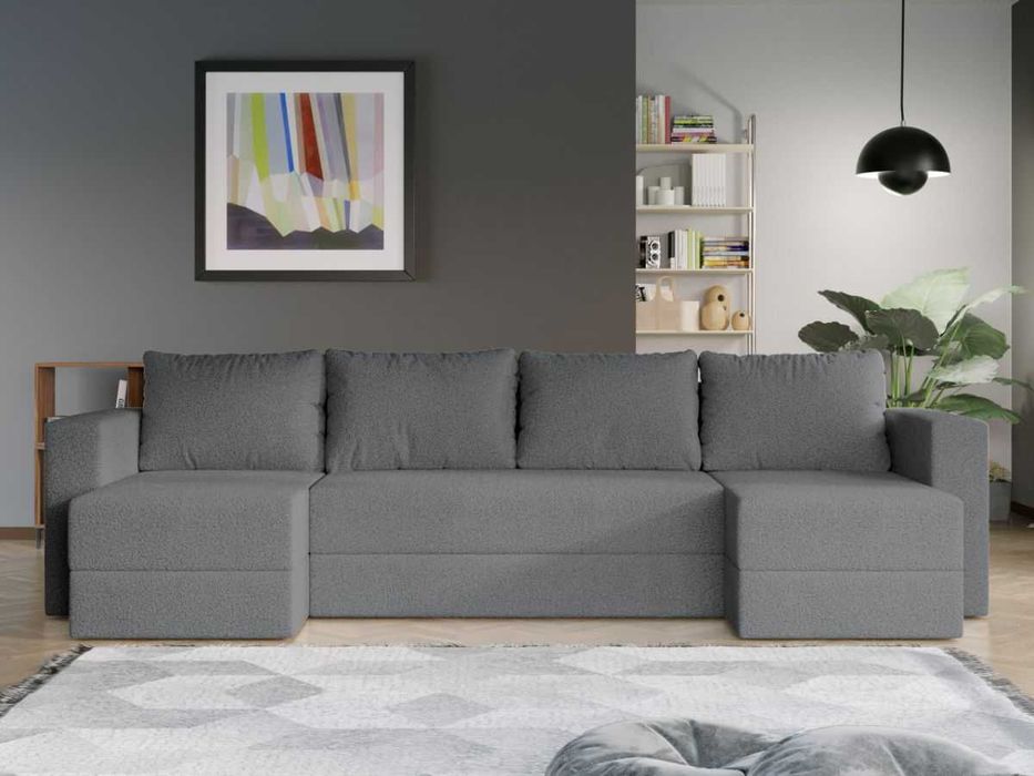 Coltar U Extensibil Alfa plusat aspect lana gri - Transport Gratuit