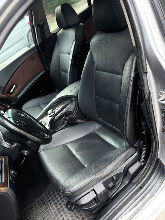 Черен кожен салон за бмв Е61 (комби)