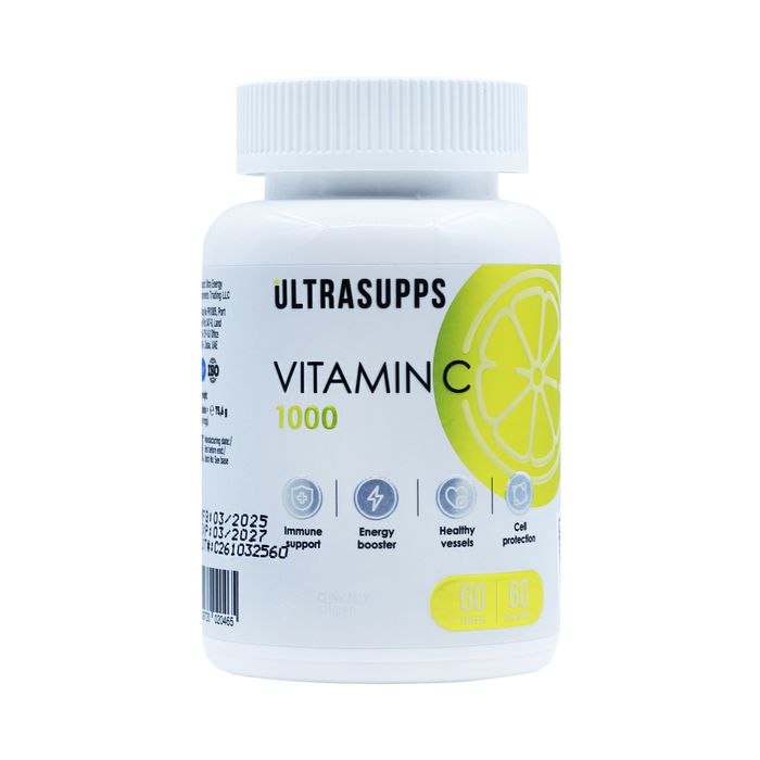 Витамин С Ultrasupps 1000 мг 60 капсул