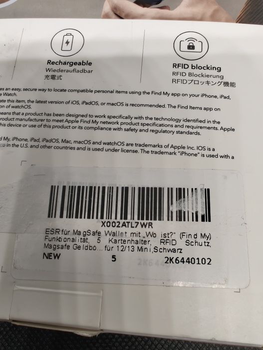 Portofel Magnetic ESR Geo Series MagSafe, Apple Find My (Localizare), RFID, Nou