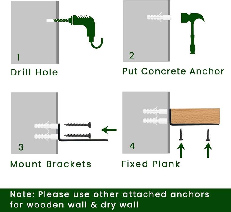 Suport polite, metalice pentru rafturi 15,20 sau 35x4cm, set de 2