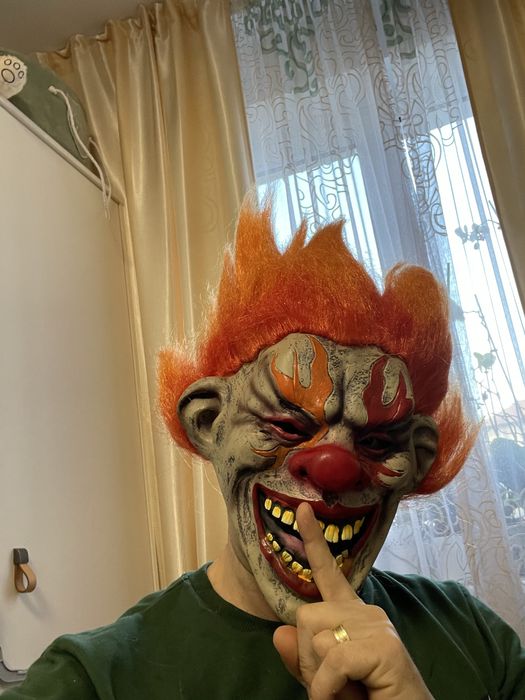 Masca latex Clovn cu Flacara