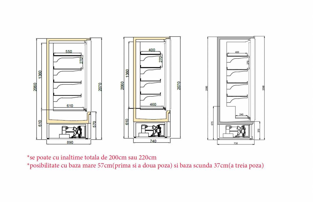 Vitrina Frigorifica Supermarket Premium/ Agregat Intern/ 257cm / NOU
