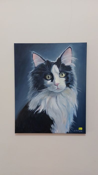 Картина котка - масло