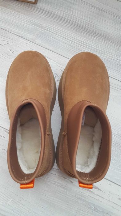 Нови дамски кожени високи боти UGG CLASSIC MINI DIPPER Shestnut р-р 39
