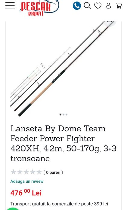 Vand sau schimb 2 Lanseta By Dome Team Feeder Power Fighter 420XH, 4.2m, 50-170g,
