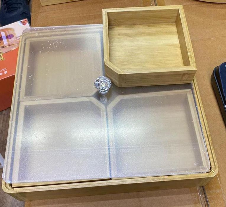 Менажница металл, бамбук, пластик