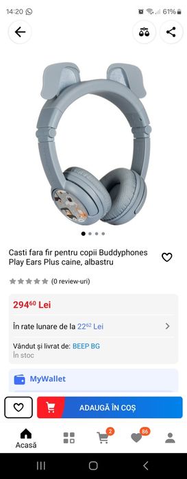 Casti Bluetooth BuddyPhones play ears pentru copii