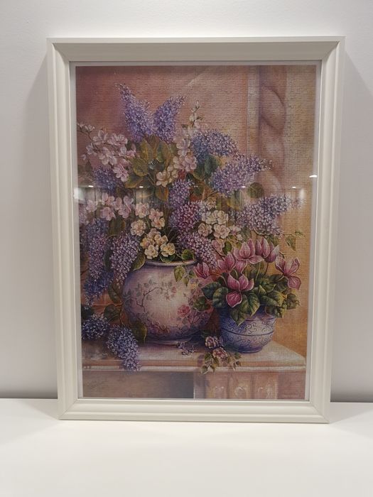 Tablou puzzle - vaza cu flori de liliac (80x60 cm)