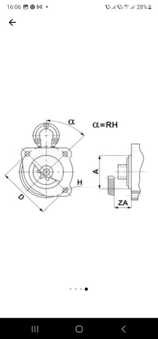 Electromotor tractor Ford Dexta, 12V 2.2kW, 11 dinti, 3 gauri de prind