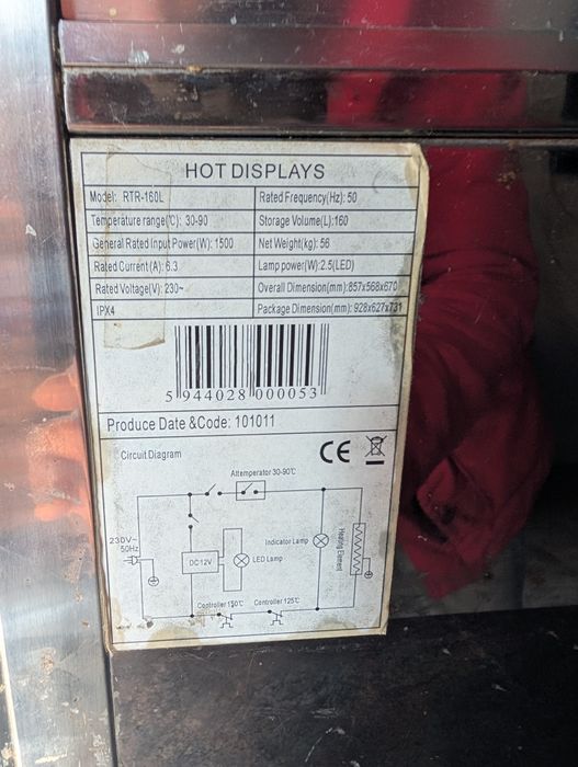 Vitrina calda 160L vitrina expunere