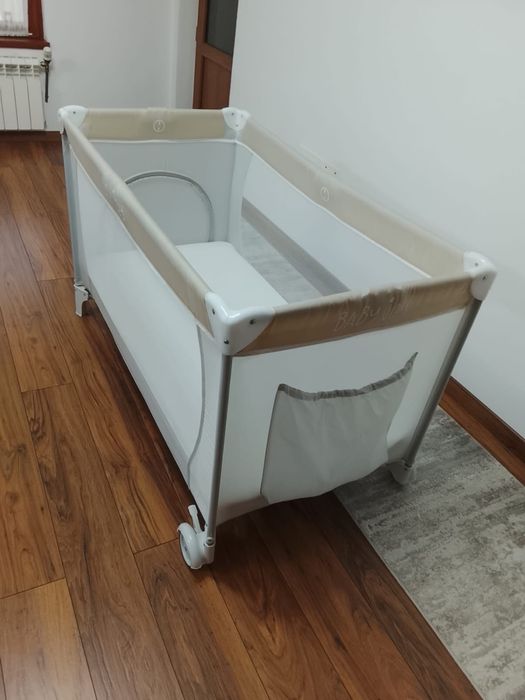 Patut pliabil 120x60 + saltea + lenjerie