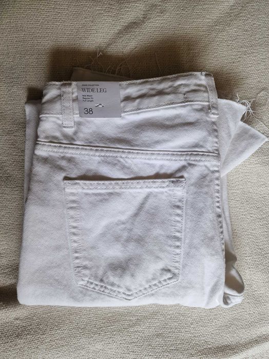 Бели дънки с широки крачоли Mango / р-р M