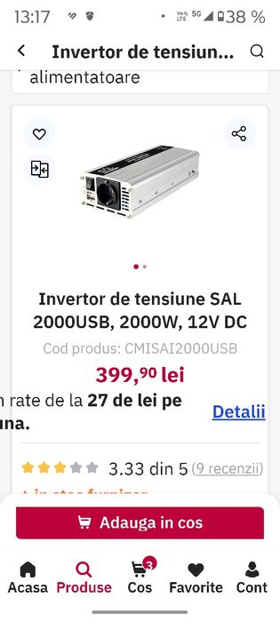 Invertor auto Sal 1000/2000