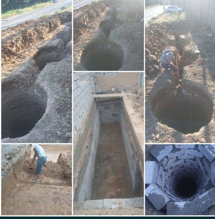 Ura  kanalizatsya turbalarini ustonovkasi  kalodis  transha