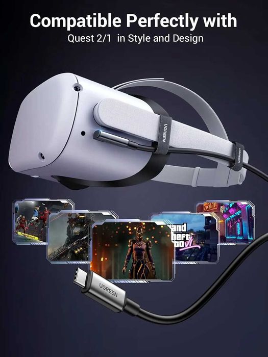 UGREEN 5M Прямоугольный VR-гарнитуры Oculus Quest 2 Pico 4 PC Steam VR