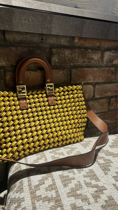 Fendi жълта чанта