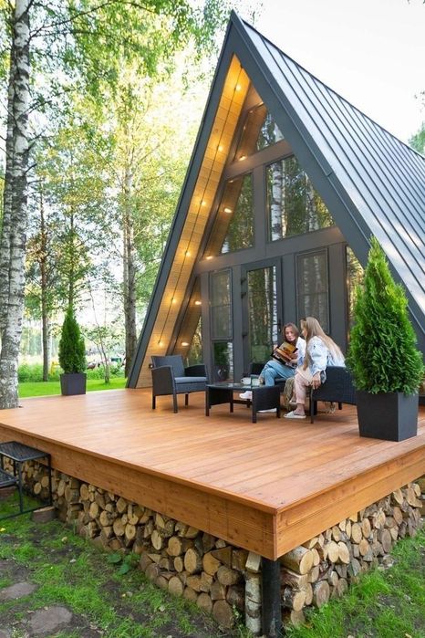 Cabane case din lemn