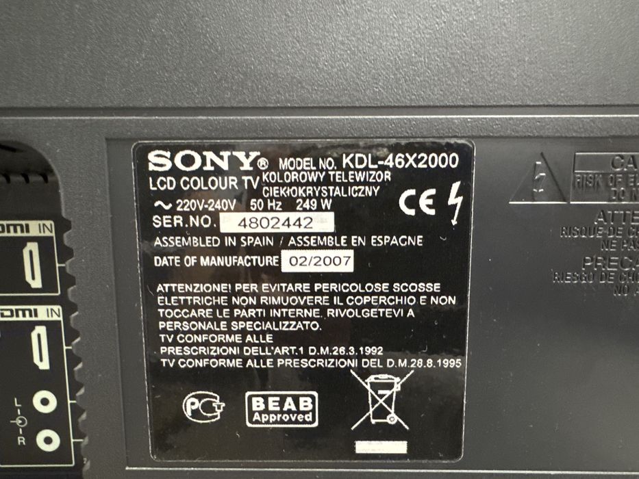 Телевизор SONY KDL -46X2000