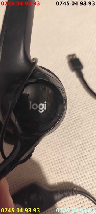 casti cu microfon LOGITEK pe usb cablu lung si consola de volum
