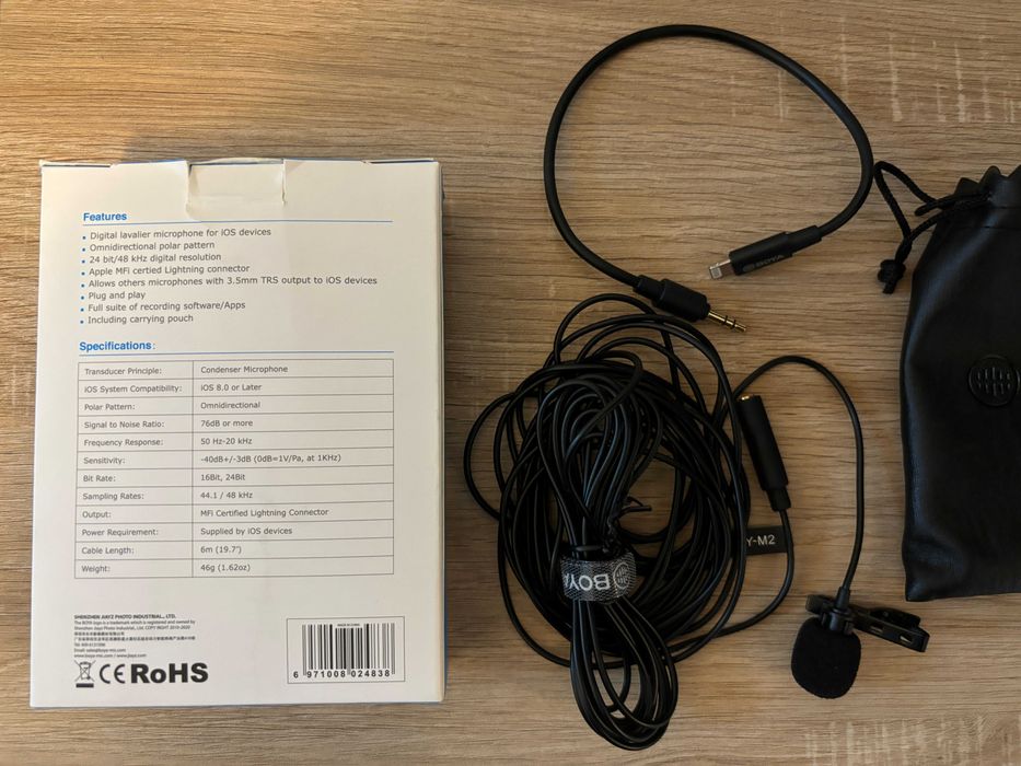 Boya BY-M2 Microfon Lavaliera pentru dispozitive iOS lightning