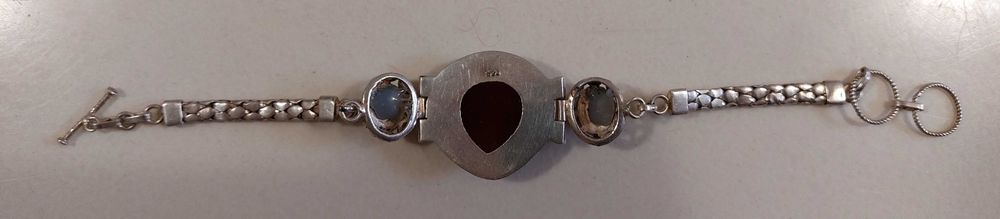 Браслет серебро 925. Камень сердолик