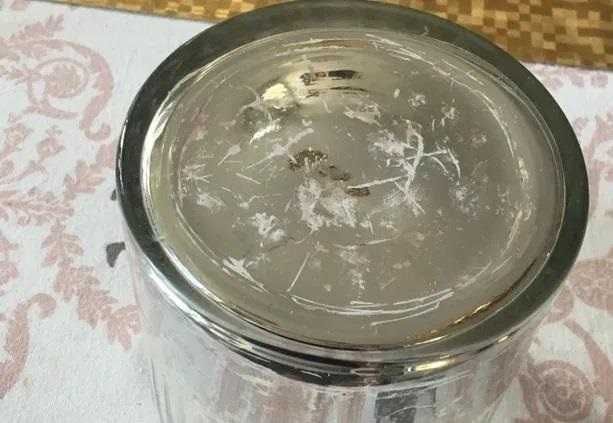 lambert vas decor suport lumanare anti vant din sticla argintata retro