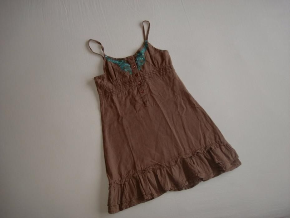 Чудесна ленена рокля за момиче,116/122 см.