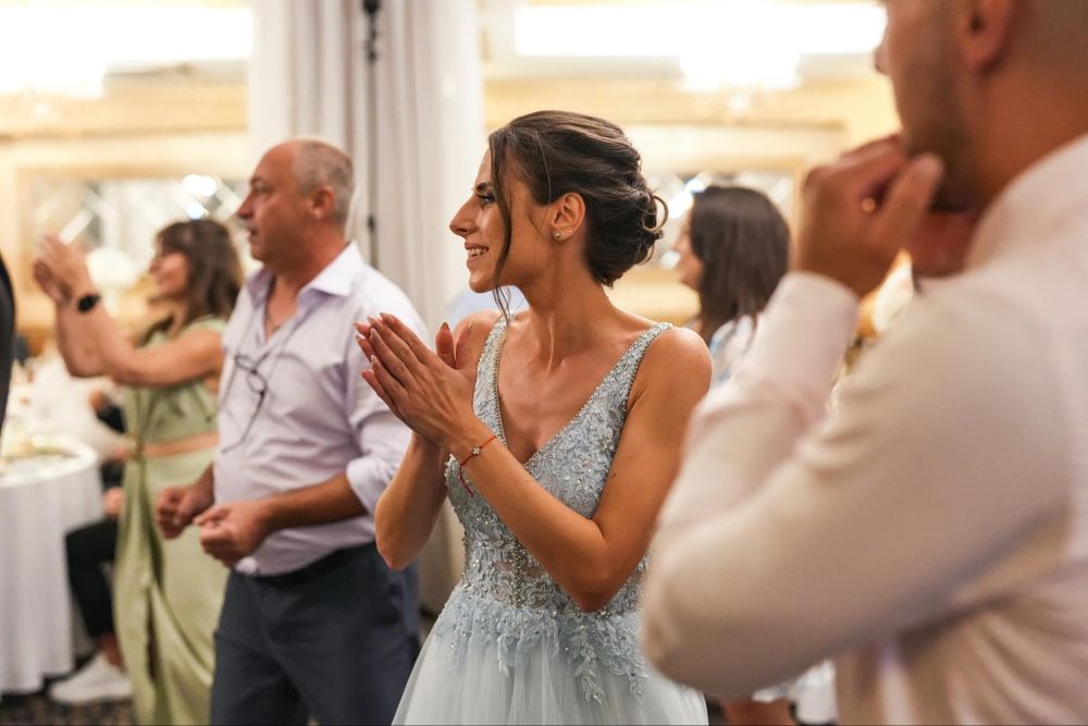 Официална дълга синя рокля