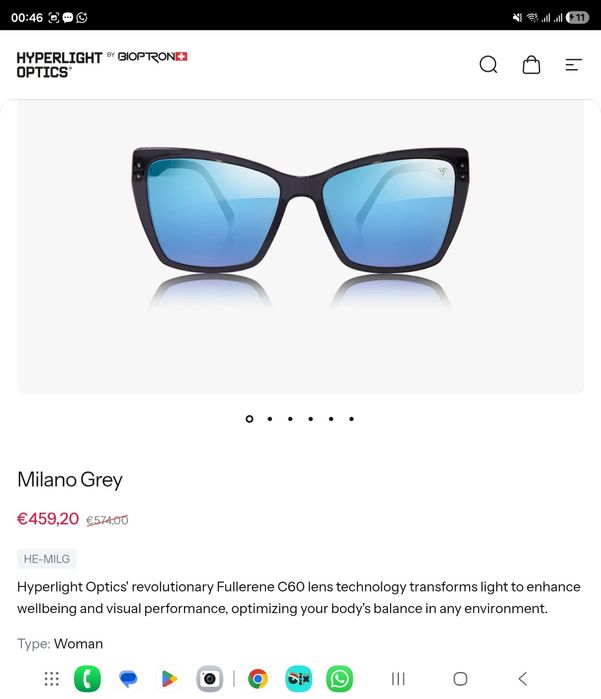 Ochelari Zepter Bioptron Tesla Hyperlight Milano HE-MILG (Noi)