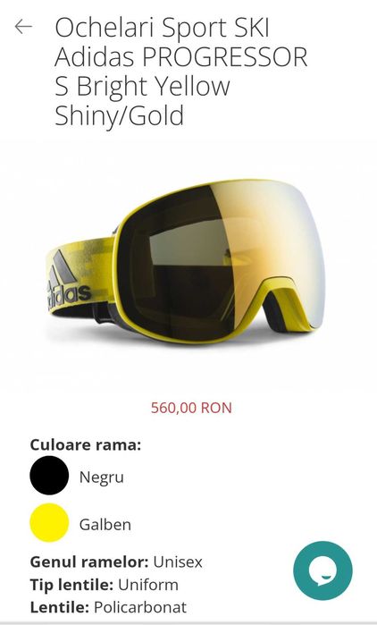 Ochelari Sport SKI
Adidas PROGRESSOR  S Bright Yellow Shiny/ Gold