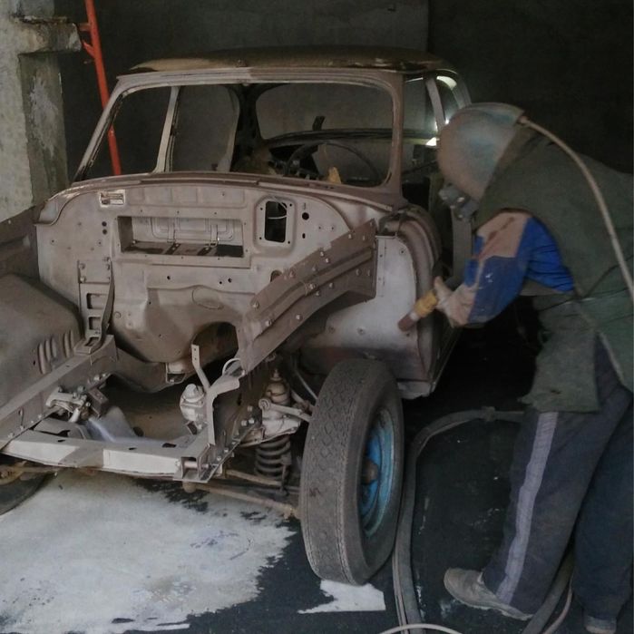 Пескоструйная очистка металлоконструкции