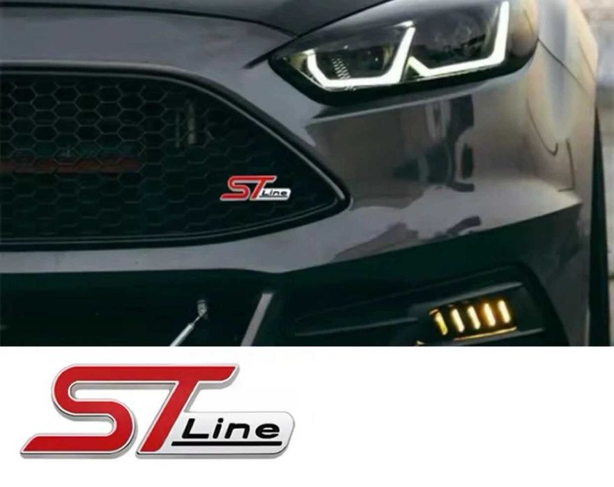 ST Line Емблема за Ford Сребриста  Метален Бадж за Fiesta Focus Mondeo