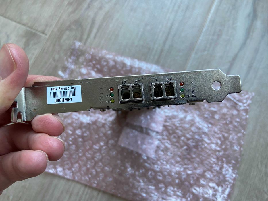 QLogic QLE2462 2-Port 4Gb FC HBA Adapter с вградени SFP трансийвъри