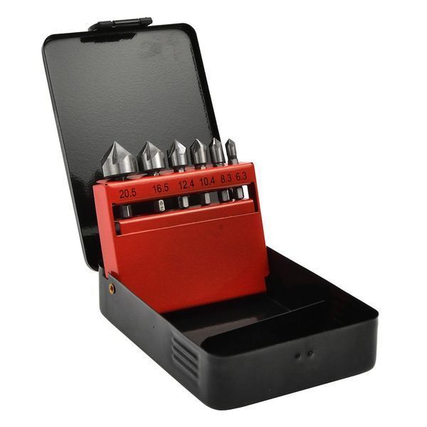 Комплект 6 hss метални конусни фрези за фрезоване 6,3-20,5 мм шестосте