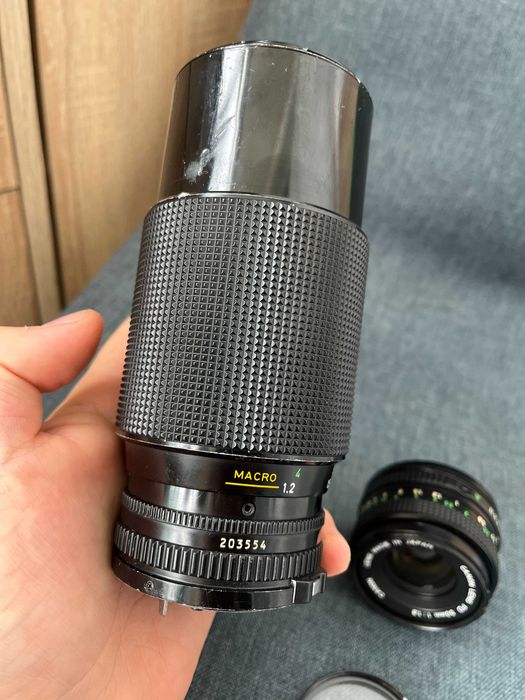 SLR obiective  Canon FD film  50mm f 1,8 ; 70-210mm f4