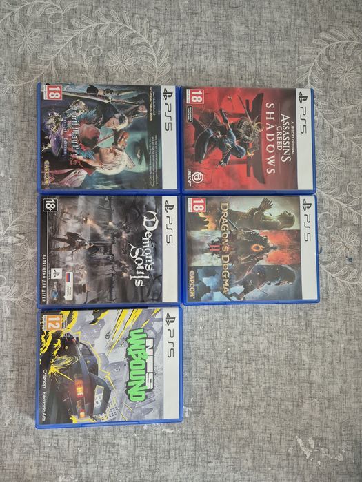 Demons souls, DMC 5, NFS, AC shadows