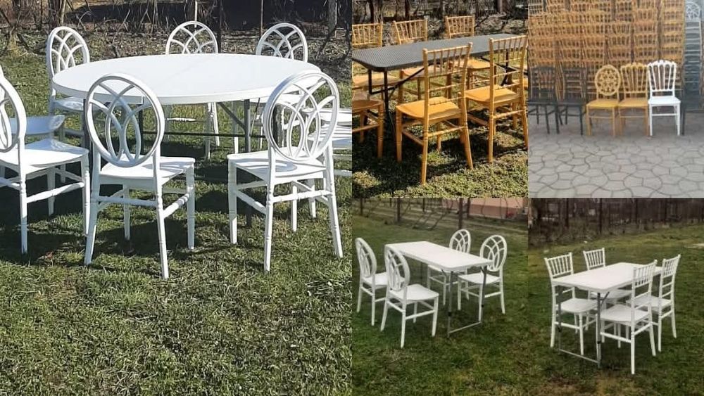 Vindem diferite modele de scaune chiavari și mese noi!