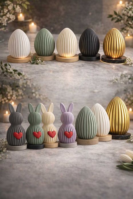 Cadouri de Paște premium | Ouă și Iepurași decorativi | Design minimalist