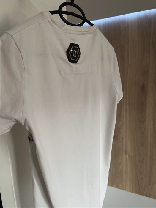 PHILIPP PLEIN оригинална мъжка тениска – бяла – skull принт