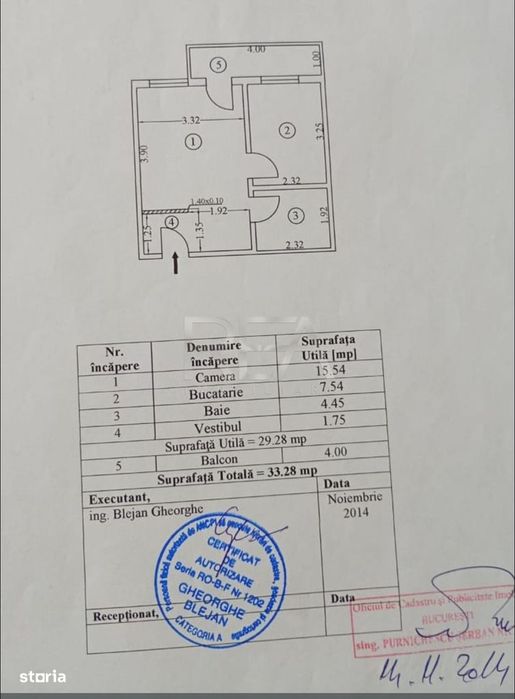 Garsoniera | Bloc 2015 | Centrala Proprie | Mobilata Utila