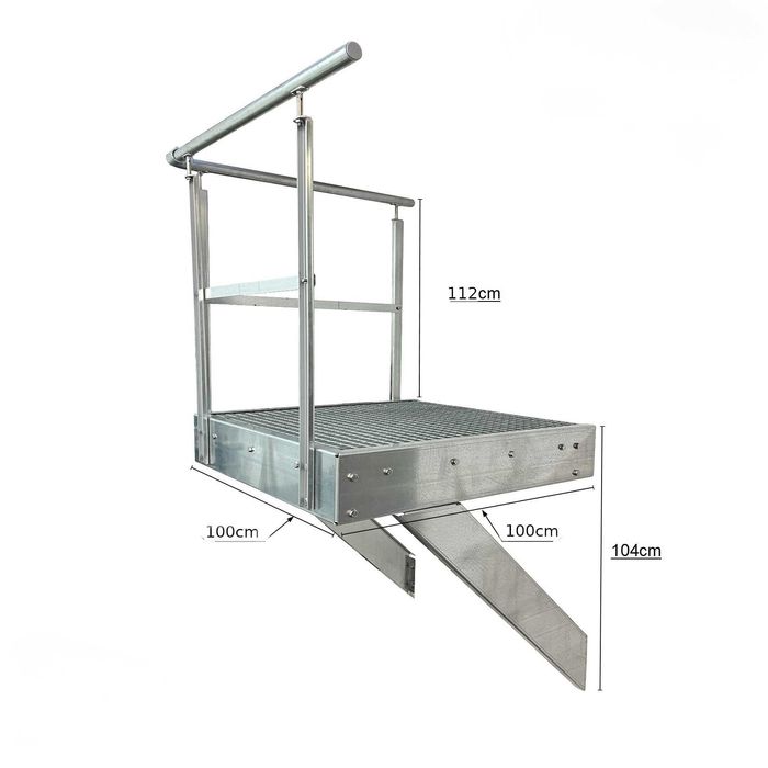 Метална площадка за стълби 100x100 см | Поцинкована | С или без парапети