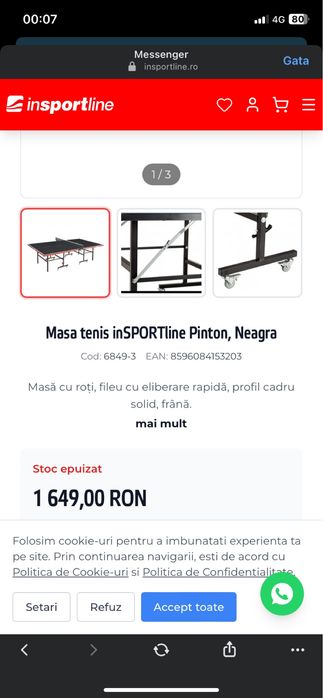 Vand masa de tenis  ,aproape noua